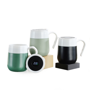 Оптовая термосная кружка из нержавеющей стали с термометром на крышке 